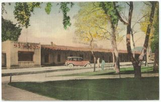 Santa Fe Mexico Nm Palace Of Governors Fred Harvey Postcard 1931