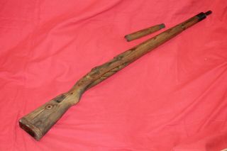 Wwii German Army Wooden Rifle Stock K98 Mauser With Hand Guard.