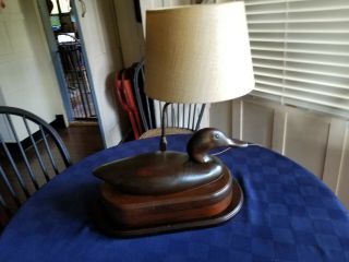 Vintage Great Wooden Duck Decoy Lamp: Underwriters Laboratory