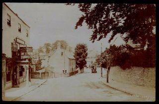 1907 Brislington Bristol White Hart Hotel Tram Street View Real Photo Postcard