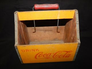 Vintage Coca Cola Ww Ii 1940’s War Wings Yellow Wood 6 Pack Carrier