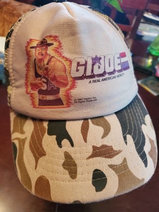 Gi Joe Hasbro 1987 Vintage 80s Camo Universal Snapback Cap Hat - Sgt Slaughter