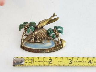 WWII REMEMBER PEARL HARBOR BROOCH Pin 2.  5 
