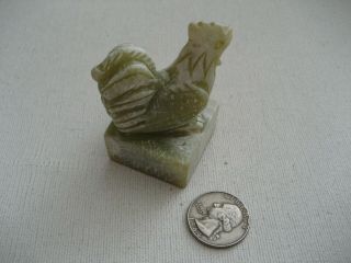 Vintage Chinese Asian Carved Stone Art Wax Stamp Seal Rooster Bird Figurine