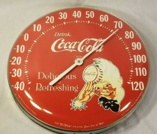 Vintage 1984 Coca - Cola Sprite Boy Jumbo Thermometer