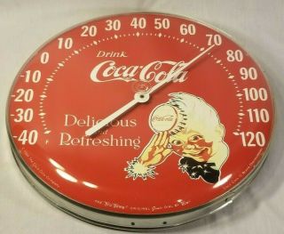 Vintage 1984 Coca - Cola Sprite Boy Jumbo Thermometer 2