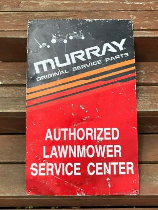Vintage Murray Authorized Lawn Mower Service Center Repair Parts Sign Metal Shop