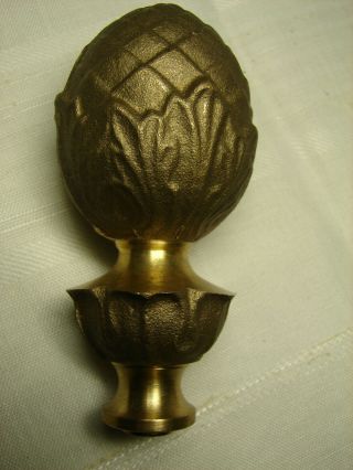 Awesome Vintage Solid Brass Pineapple 3.  5 " Tall Lamp Shade Part Finial