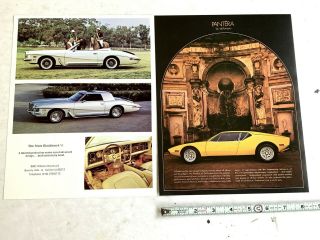 Vintage 1975 Stutz Blackhawk Vi & 1970 Pantera Factory Sales Brochure