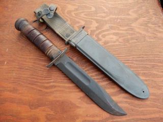 Awesome Wwii Us Navy Blade Marked Ka - Bar Usn Mk2 Seabee Trench Fighting Knife