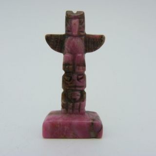 Vintage Miniature Hardstone Carving Of A Native American Totem Pole
