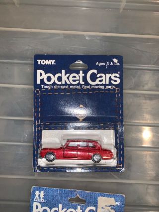 Vintage Tomy Pocket Cars = Rolls Royce - Rare Red,  In Package