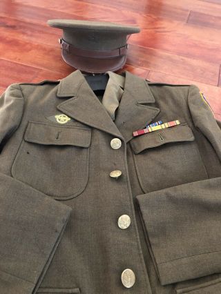 Ww2 Us Army Uniform Wool Set Pants Jacket Shirt Hat Dated 3/5/1942 Size 39r