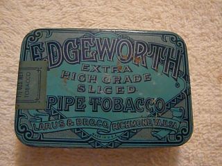 Rare Edgeworth Extra Pipe Tobacco Tin W/stamp