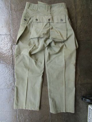 Vtg 1940s WWII USMC US MARINE CORPS P44 HBT Herringbone Monkey Trousers Pants. 2