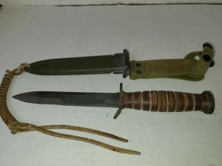 Wwii 2 Imperial U.  S.  M3 Fighting Knife M8 Bmco Scabbard Army Military