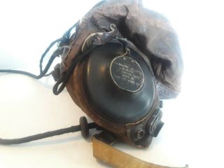 Us Wwii Army Air Force Pilot Leather Flight Helmet