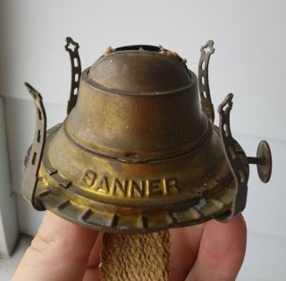 Vintage Antique 2 P&a Banner Oil Kerosene Lamp Burner Look 3 " Chimney Fitter