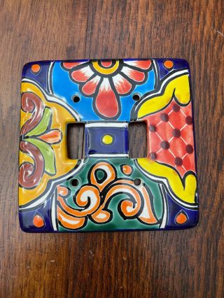 Talavera Mexican Pottery Light Switch Cover Wall Plate 5 " X 5 " Double Toggle