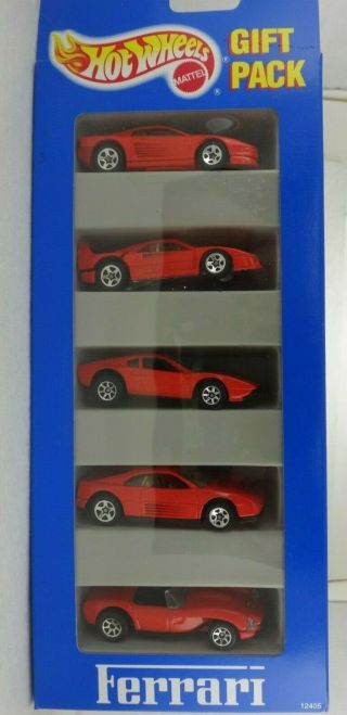 Hot Wheels Ferrari 5 Pack,  Gift Pack,  Testarossa,  F40,  308,  348 & 250