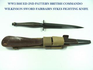 Ww2 2nd Pat Wilkinson Sword Made British Commando Fairbairn Sykes Fighting Knife