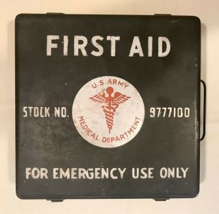 Wwii Ww2 Us Army Medical Department First Aid 24 Unit Kit With Contents