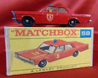 Lesney Matchbox Superfast 59 Fire Chief Car N - Red Series