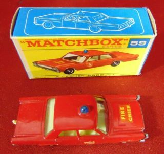 Lesney Matchbox Superfast 59 Fire Chief Car N - Red Series 2