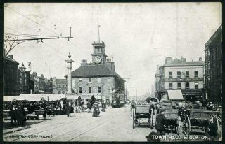 Printed Photo Postcard Town Hall Stockton Armstrong Copyright Posted 1904