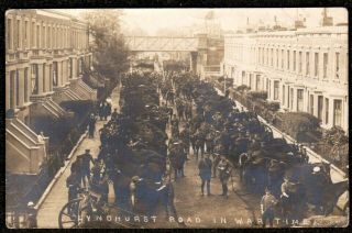 1915 Ww1 Camberwell Peckham Lyndhurst Road In War Time Real Photo Postcard