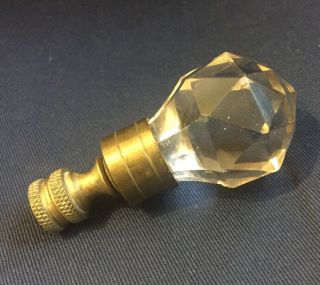 Small 2 3/4 " Brass & Crystal Lamp Finial