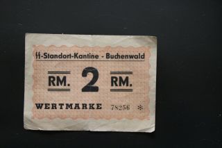Germany Buchenwald Concentration Camp Currency - 2rm - With Provenance