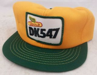 Dekalb Dk547 Usa Swingster Patch Hat Yellow Trucker Cap Snapback Vintage Seed