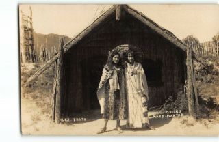 1920s Zealand Maori Named Island Woman Girls Rppc Photo Postcard Ethnic - L5