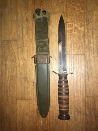 Wwii Us M3 Trench Fighting Knife Imperial Blade Mrk In M8 Scbd Dagger