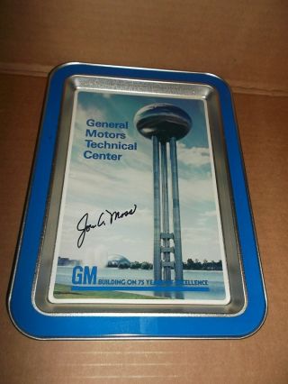 Vintage General Motors Tech Center 75 Years Tray Jon Moss Owned & Signed Gm Old