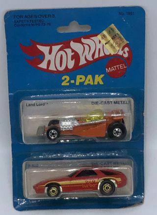 1981 Rare Mattel Hot Wheels 2 - Pak 1891 Street Land Lord & P - 928 Turbo Porsche