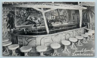 Postcard Ca Los Angeles California Zamboanga Tiki Bar Jungle Room Interior B11