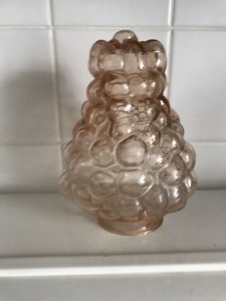 Vintage Pink Depression Glass Grapes Cluster Hanging Lamp Shade Globe Unique