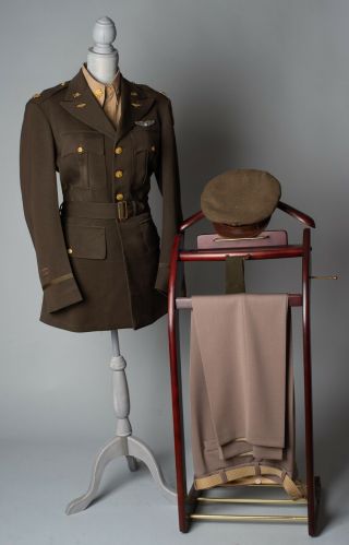 Ww2 Military Army Air Force Pilot Uniform: Jacket,  Pants,  Shirt,  Hat & Tie