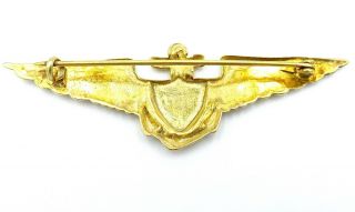 WWII Gold over Sterling Silver U.  S.  Navy Wings 2 - 3/4 inches Wide 2