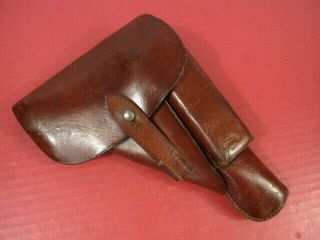 Wwii German Military Leather Holster For Browning P35 Hi Power Pistol - Dla 43