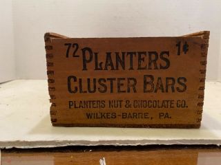 Planters Peanut Cluster Bars Wood Box