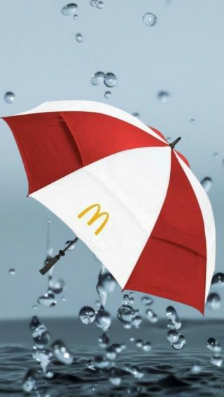 Mcdonald Arches Logo Red/white Golf Umbrella