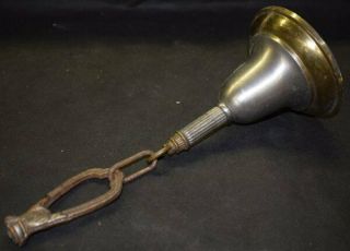 A Single Vintage Brass Canopy W/chain