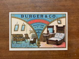 Philadelphia Furniture 1870s Burger & Co Hunter Lith Good Design Color Card