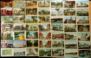 52 Postcards All from AUGUSTA Maine ME Kennebec Co Hartford Fire Station 1918 2