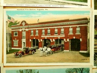 52 Postcards All from AUGUSTA Maine ME Kennebec Co Hartford Fire Station 1918 3