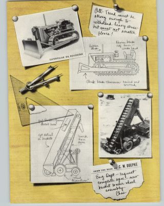 1952 Paper Ad 2 Pg Doepke Model Toy Trucks Caterpillar D6 Bulldozer Fire Loader