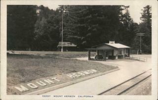 1924 Rppc Mount Hermon,  Ca Depot Santa Cruz County Railroad Depot California